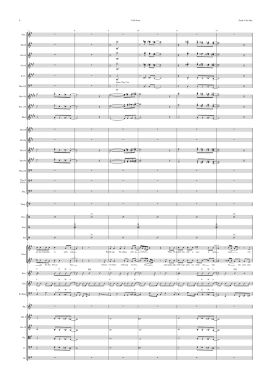 (sittin' On) The Dock Of The Bay Full Orchestra scores gallery preview page 2