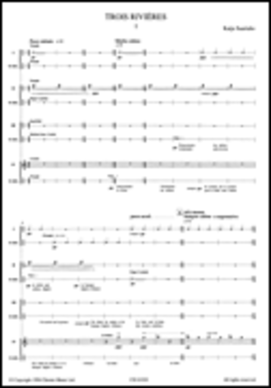 Kaija Saariaho: Trois Rivieres Orchestra scores gallery preview page 1