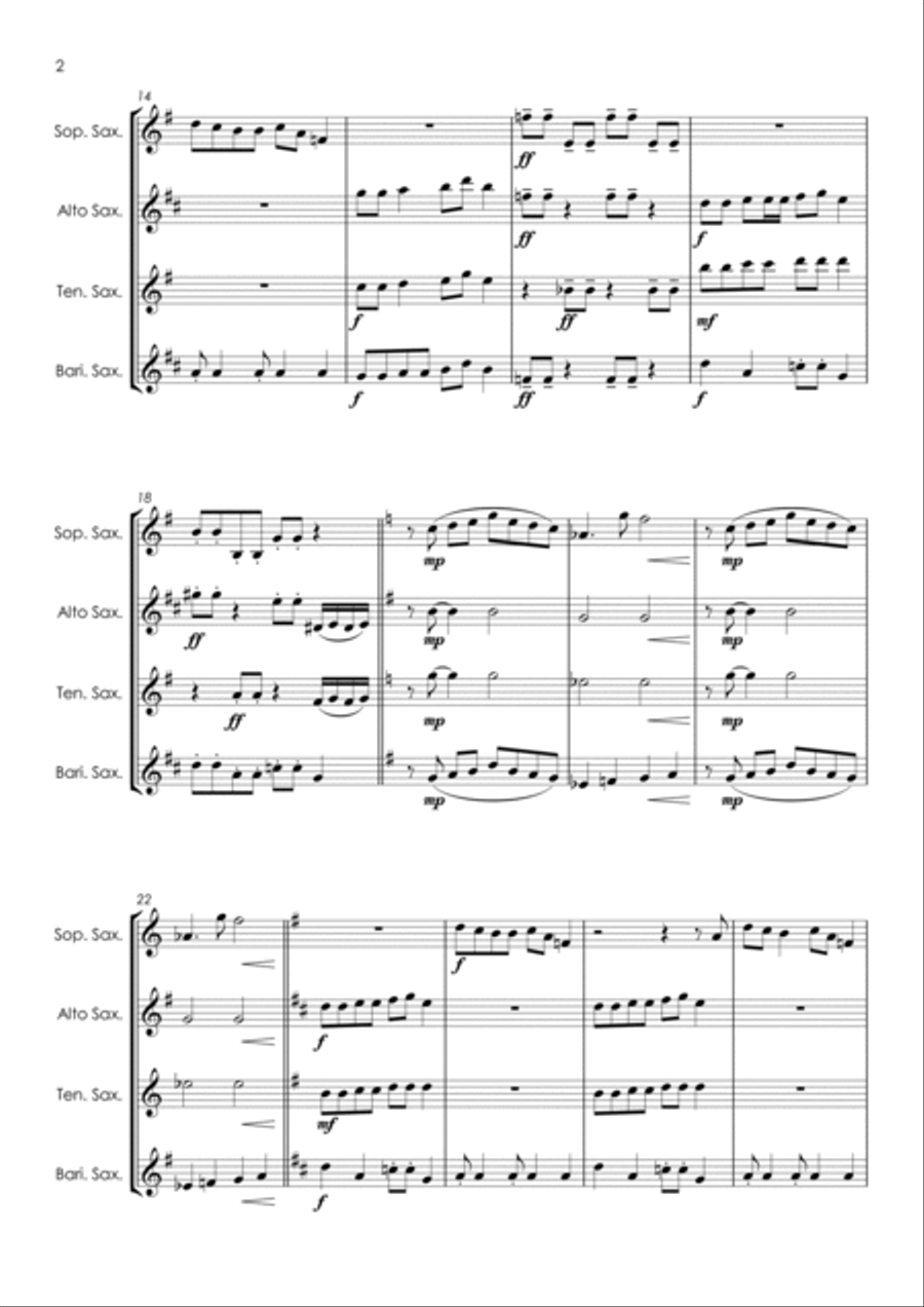 Driving In My Car Driving In My Car Saxophone Quartet scores gallery preview page 6