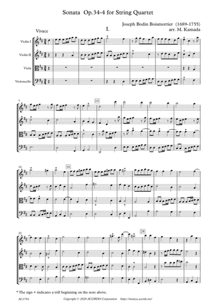 Sonata Op.34-4 for String Quartet image number null
