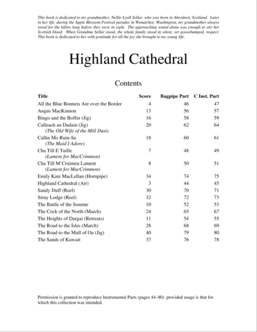 Highland Cathedral Bagpipe scores gallery preview page 2