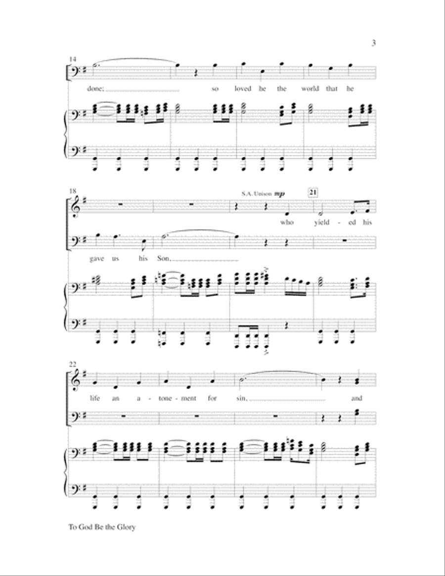 To God Be the Glory Choir scores gallery preview page 3