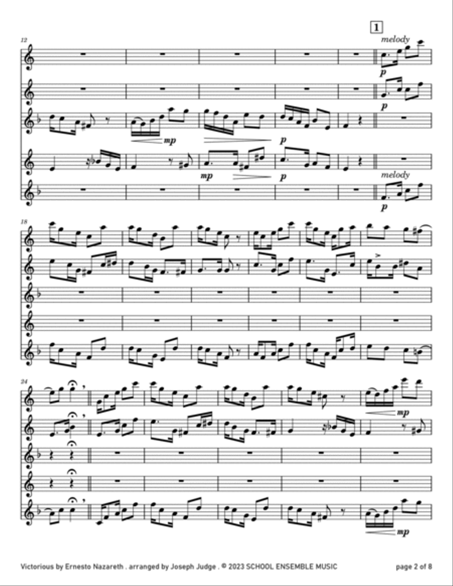 Victorious by Nazareth for Saxophone Quartet in Schools Saxophone Quartet scores gallery preview page 2