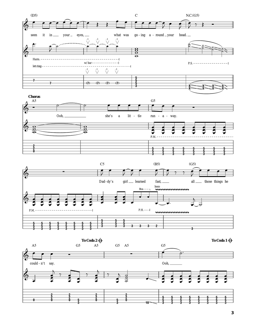 Runaway Acoustic Guitar scores gallery preview page 3