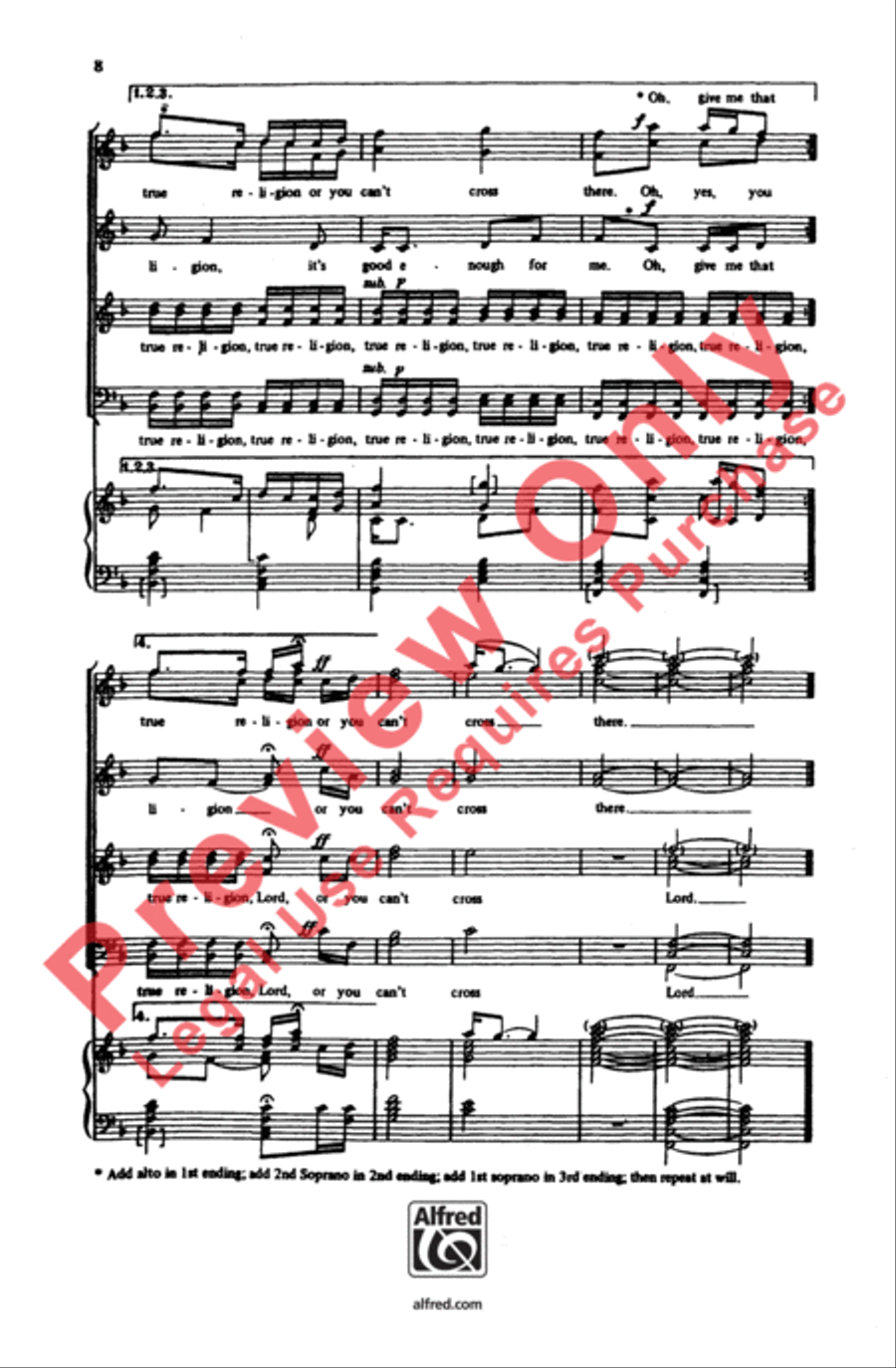 You Must Have That True Religion 4-Part scores gallery preview page 8