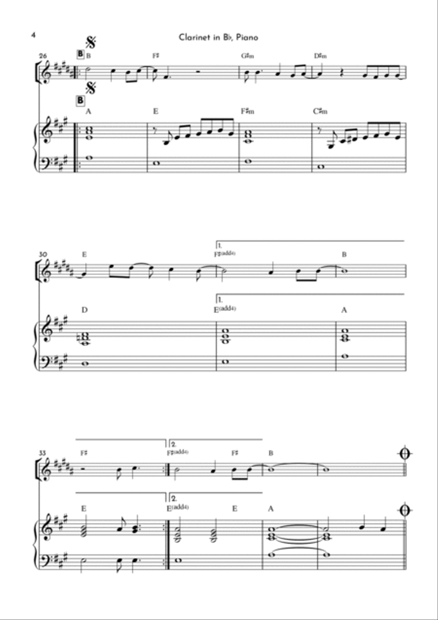 To Love You More B-Flat Clarinet scores gallery preview page 4