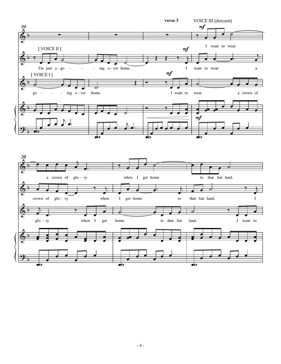 I'm just a poor wayfaring stranger, for choir and piano 4-Part scores gallery preview page 5
