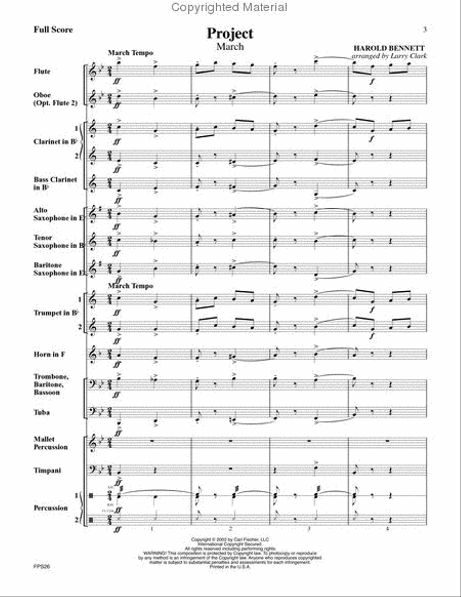 Project (March) Concert Band scores gallery preview page 2