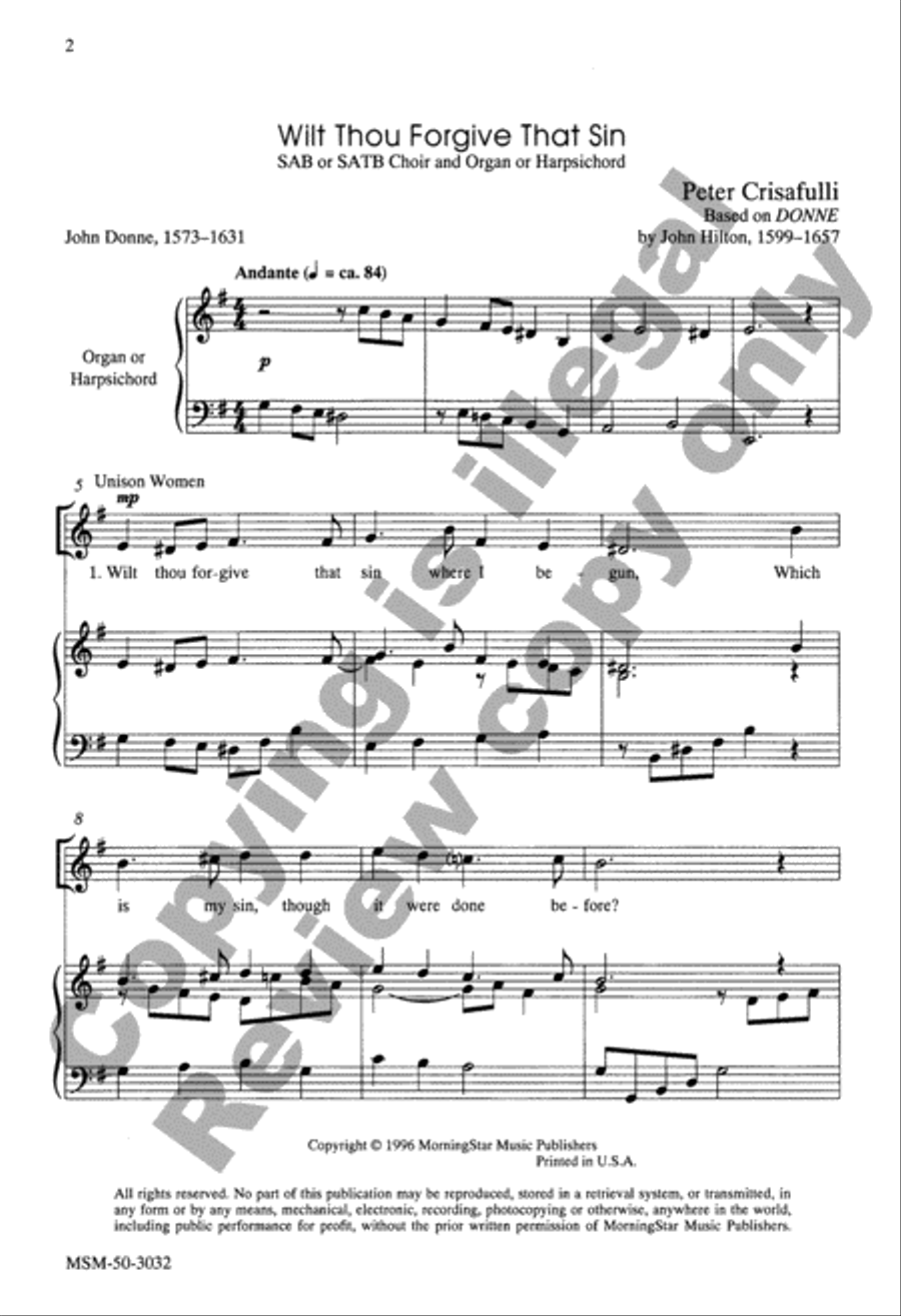 Wilt Thou Forgive That Sin 4-Part scores gallery preview page 2