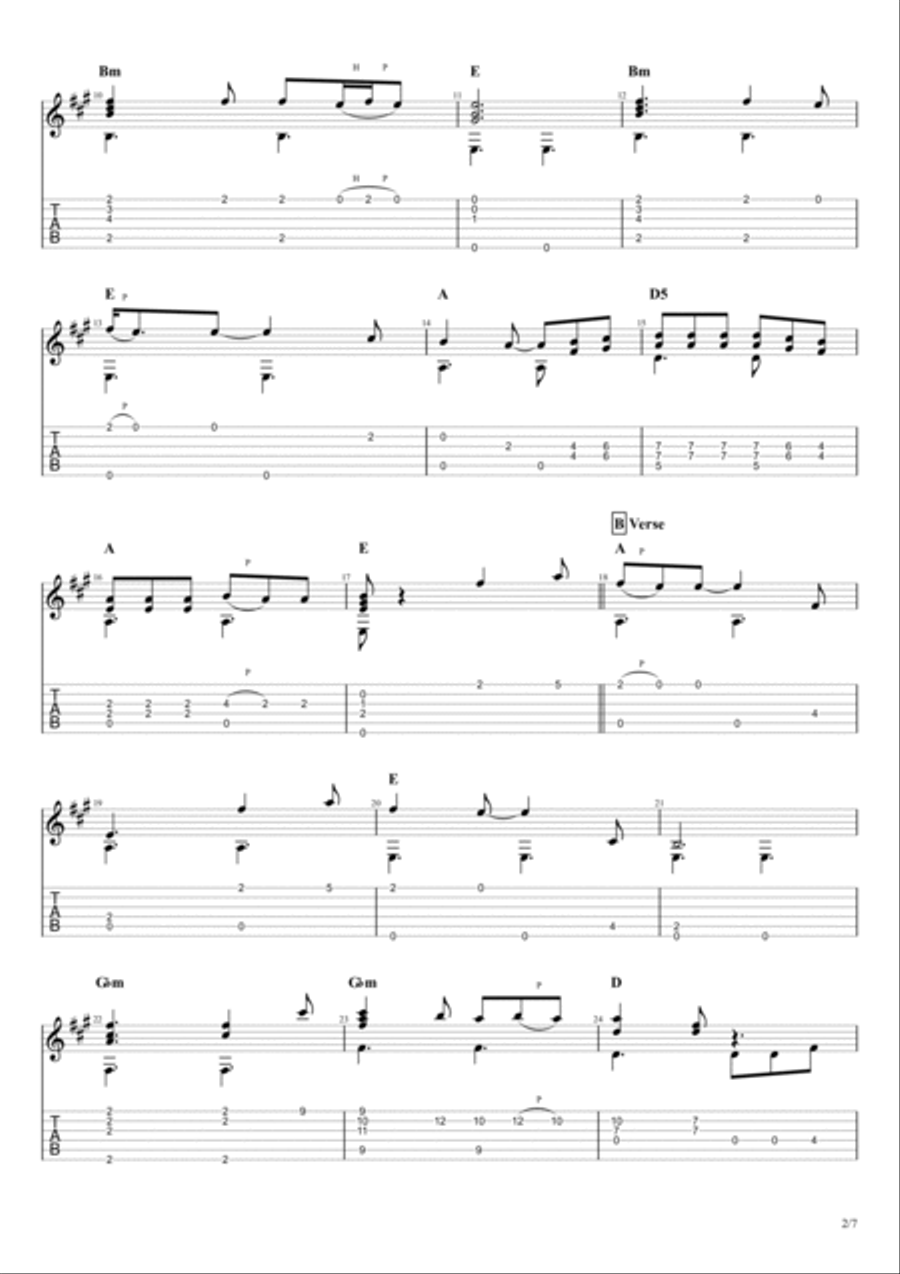 Oh! Darling Guitar Tablature scores gallery preview page 3