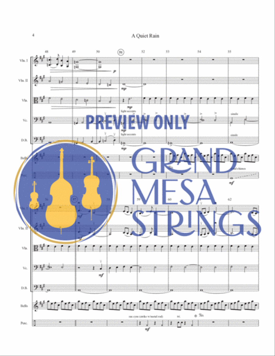 A Quiet Rain String Orchestra scores gallery preview page 5