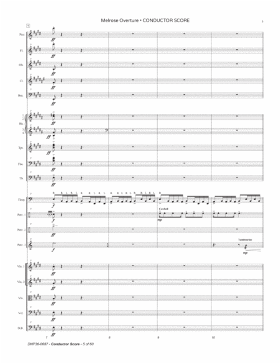 Melrose Overture • Conductor Score and Parts • Matt Johnson Full Orchestra scores gallery preview page 5
