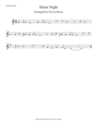 Book cover for Silent Night (Easy key of C) Clarinet