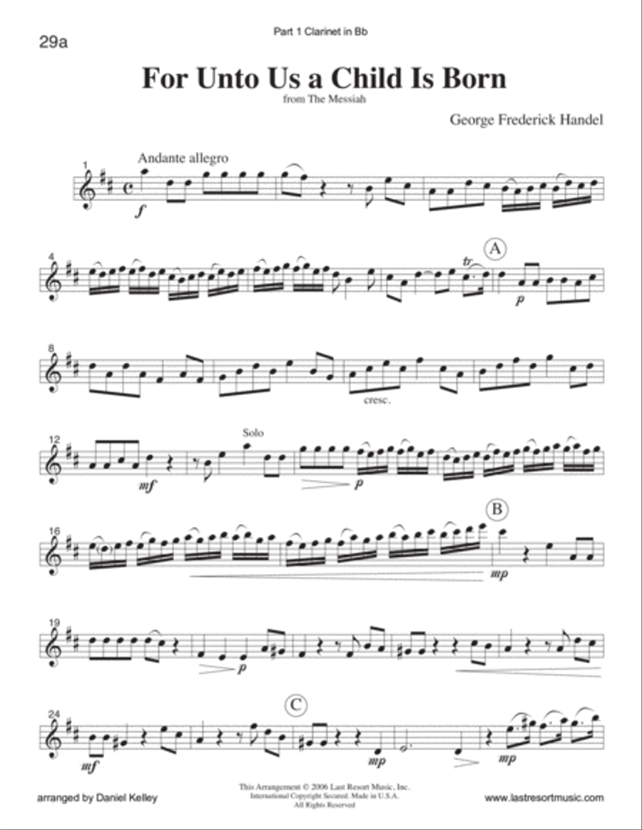 For Unto Us a Child is Born from The Messiah for String or Piano Trio (or Wind Trio or Mixed Trio) Piano Trio scores gallery preview page 6