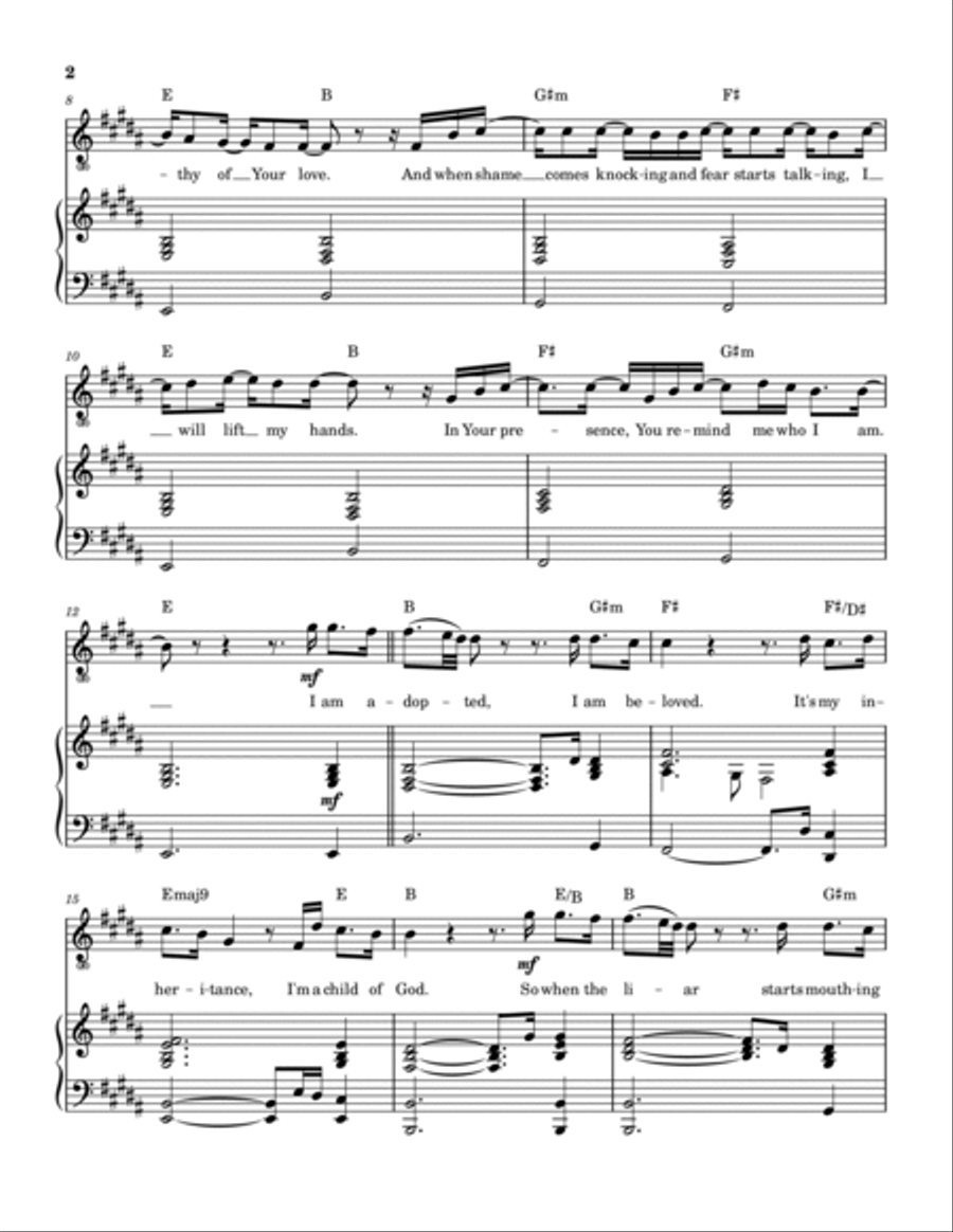 Adoption Song Piano, Vocal, Guitar scores gallery preview page 3