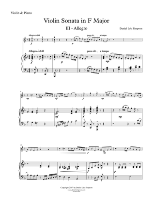 Violin Sonata in F major, 3rd mvt.