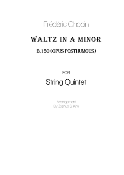 Waltz in A minor (Opus posthumous) for small string ensemble image number null