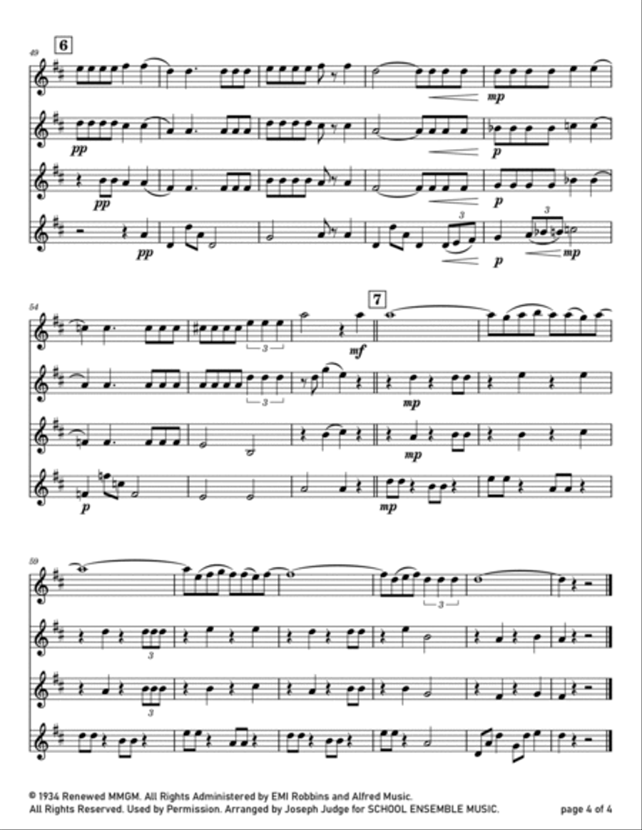 Blue Moon Blue Moon Clarinet Quartet scores gallery preview page 4