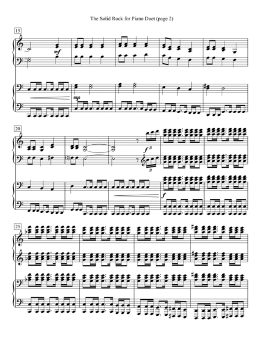 The Solid Rock for Piano Duet 1 Piano, 4-Hands scores gallery preview page 2