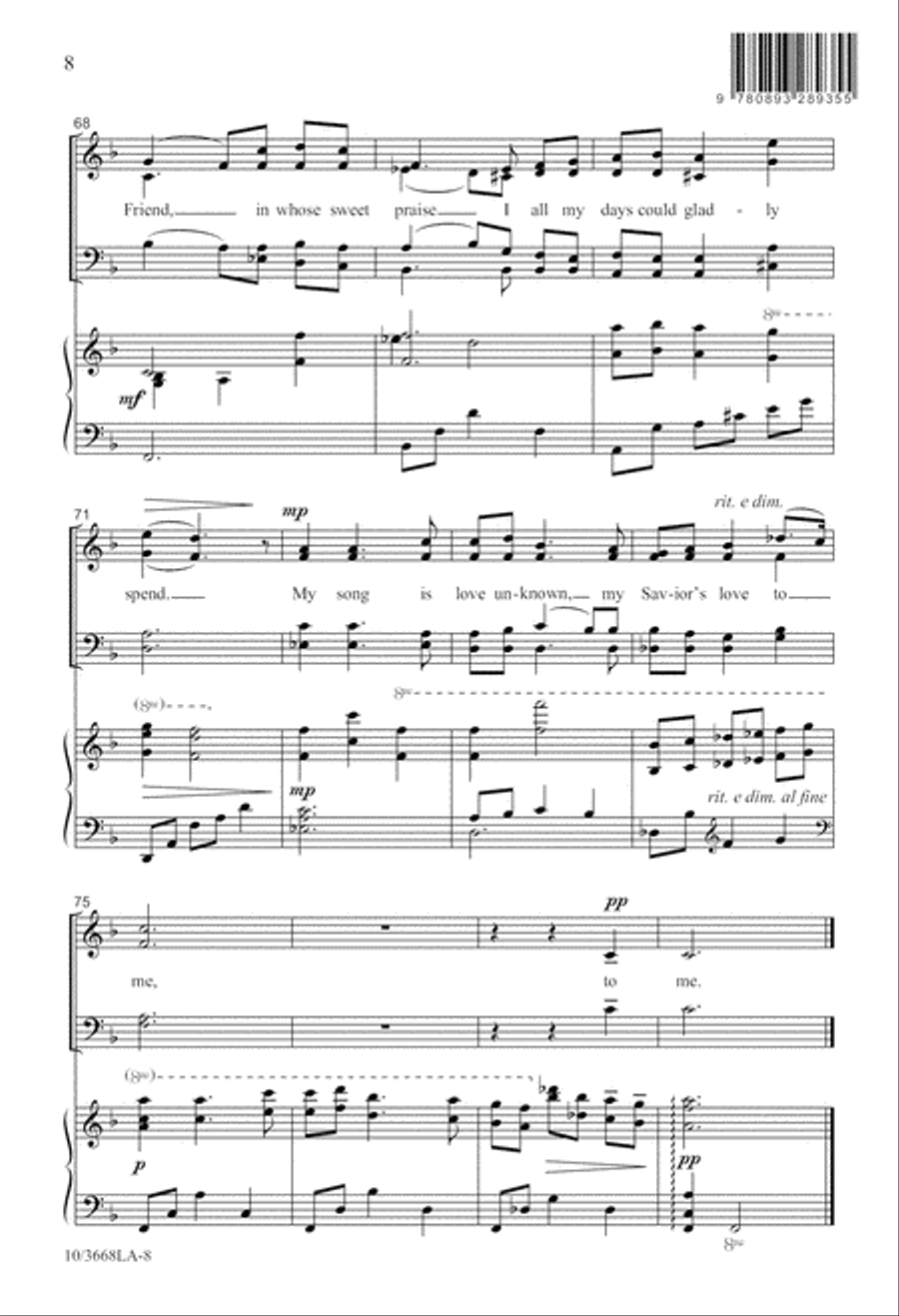 My Savior's Love to Me My Savior's Love to Me 4-Part scores gallery preview page 8