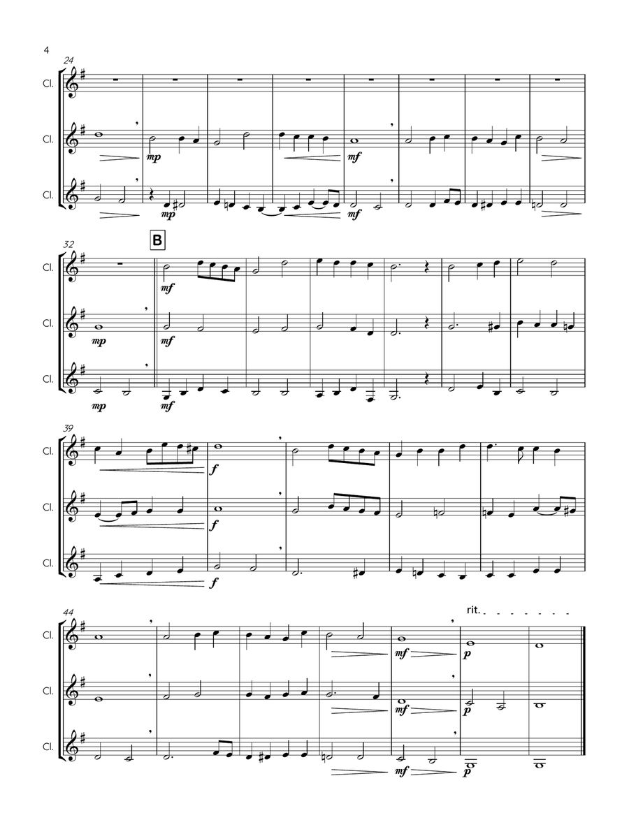Abide with Me (clarinet trio) Clarinet Trio scores gallery preview page 4
