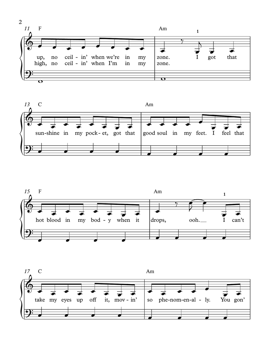 Can't Stop The Feeling from TROLLS Piano, Vocal scores gallery preview page 2