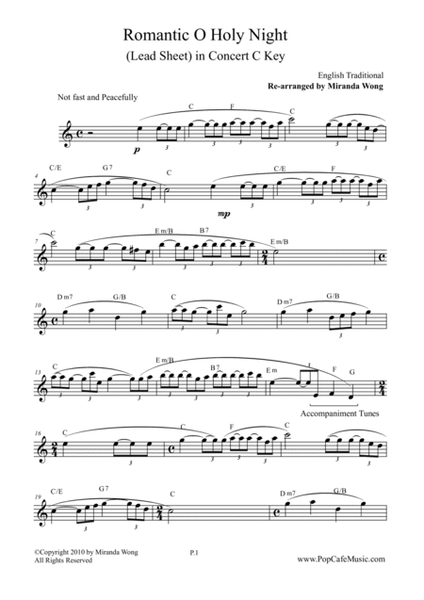 Romantic O Holy Night - Violin or Flute / Piccolo Solo