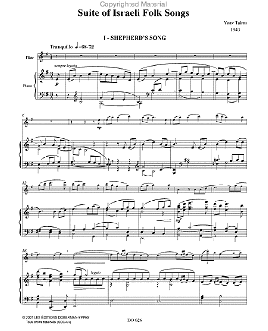 Suite of Israeli Folk Songs Flute Solo scores gallery preview page 2