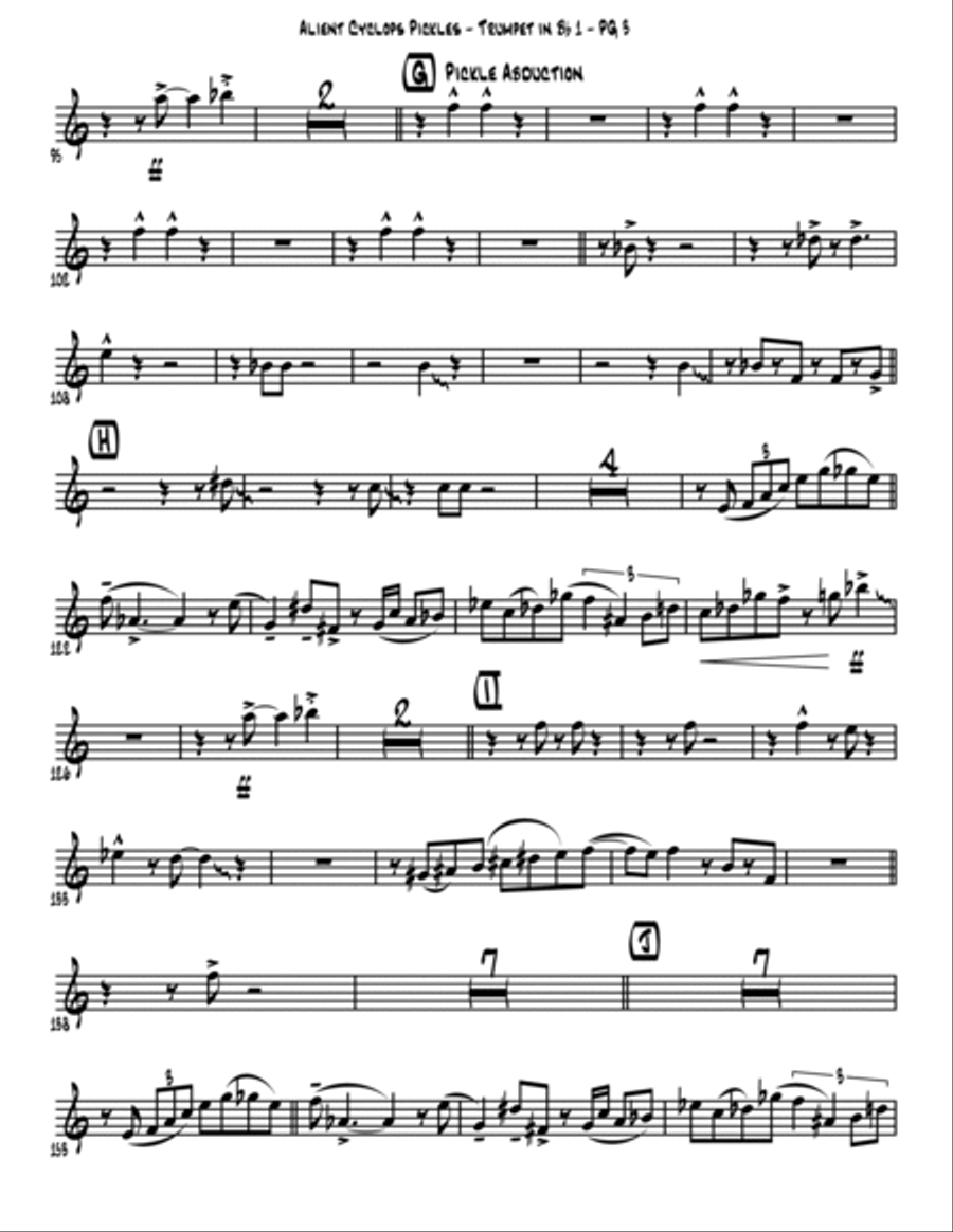 Alien Cyclops Pickles Jazzy Trumpet Quartet Brass Ensemble scores gallery preview page 5