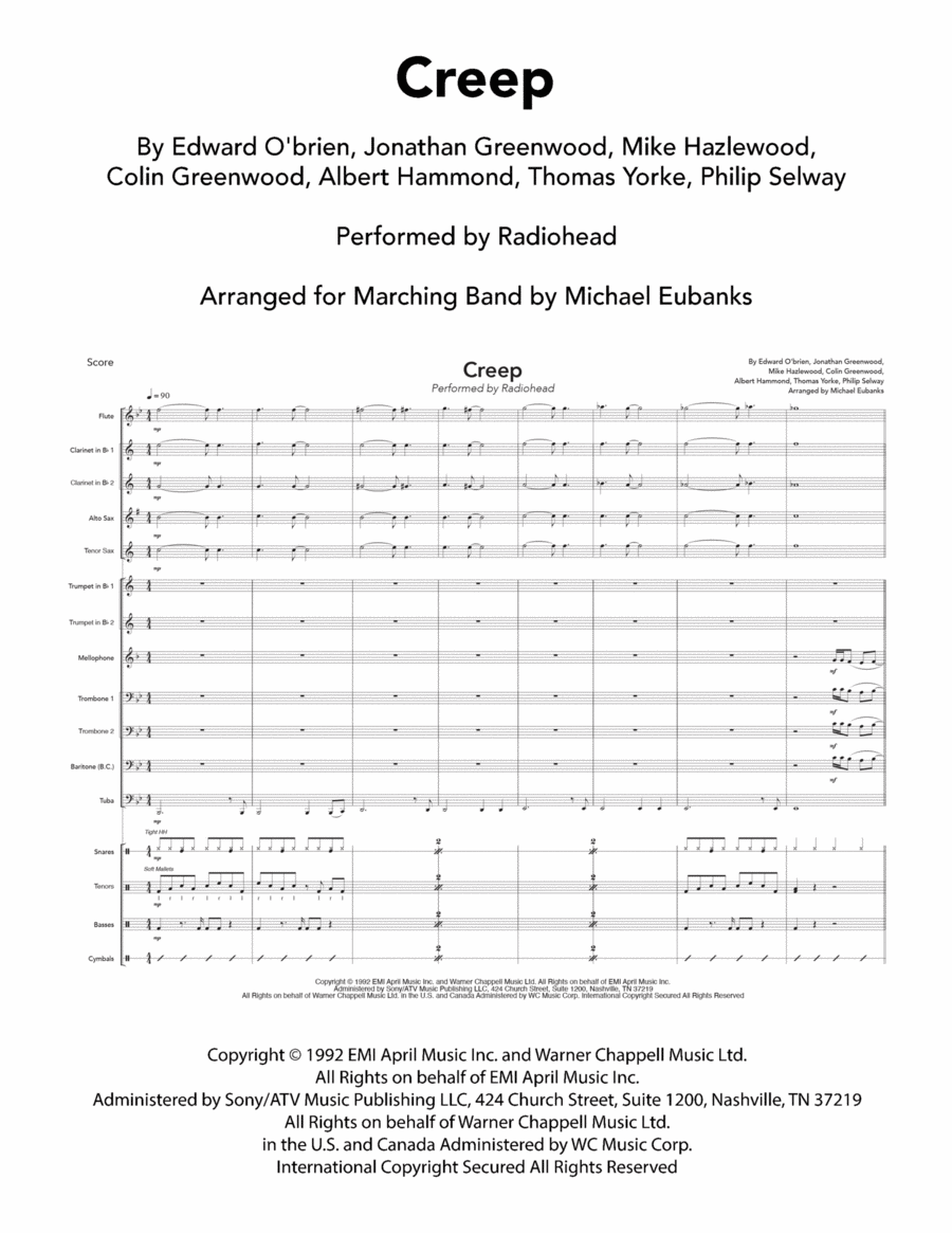 Creep Creep Marching Band scores gallery preview page 1