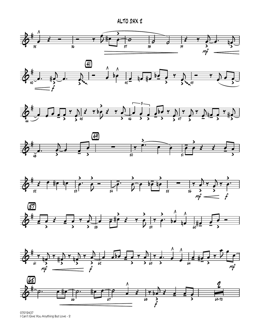 I Can't Give You Anything But Love (Key: B-flat) - Alto Sax 2 Jazz Ensemble scores gallery preview page 2