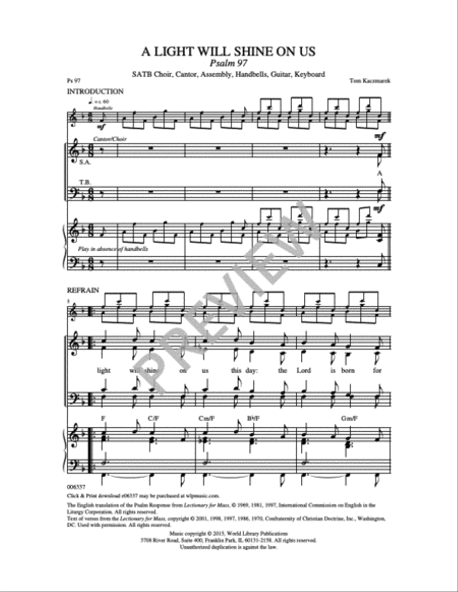 A Light Will Shine on Us This Day: Psalm 97 4-Part scores gallery preview page 7
