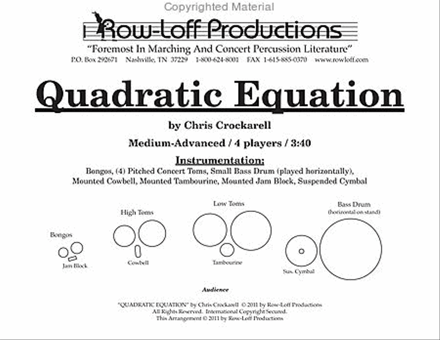 Quadratic Equation Quadratic Equation Percussion Ensemble scores gallery preview page 2