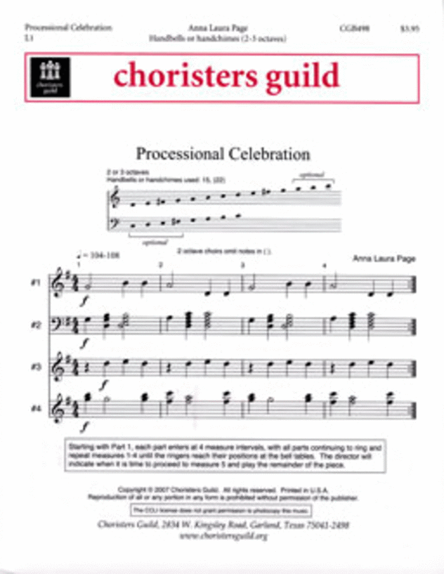 Processional Celebration Handbell Choir scores gallery preview page 1
