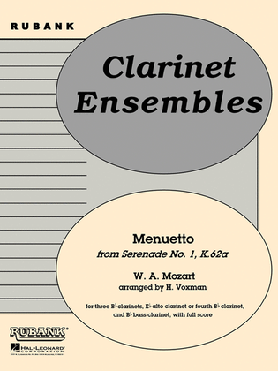 Book cover for Menuetto from Serenade No. 1 (K. 62a)