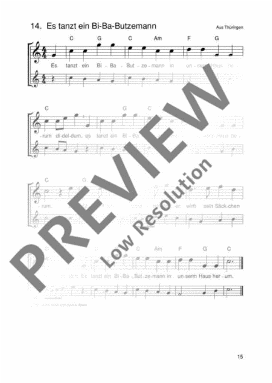 Die schönsten Volks- und Kinderlieder Flute Duet scores gallery preview page 16
