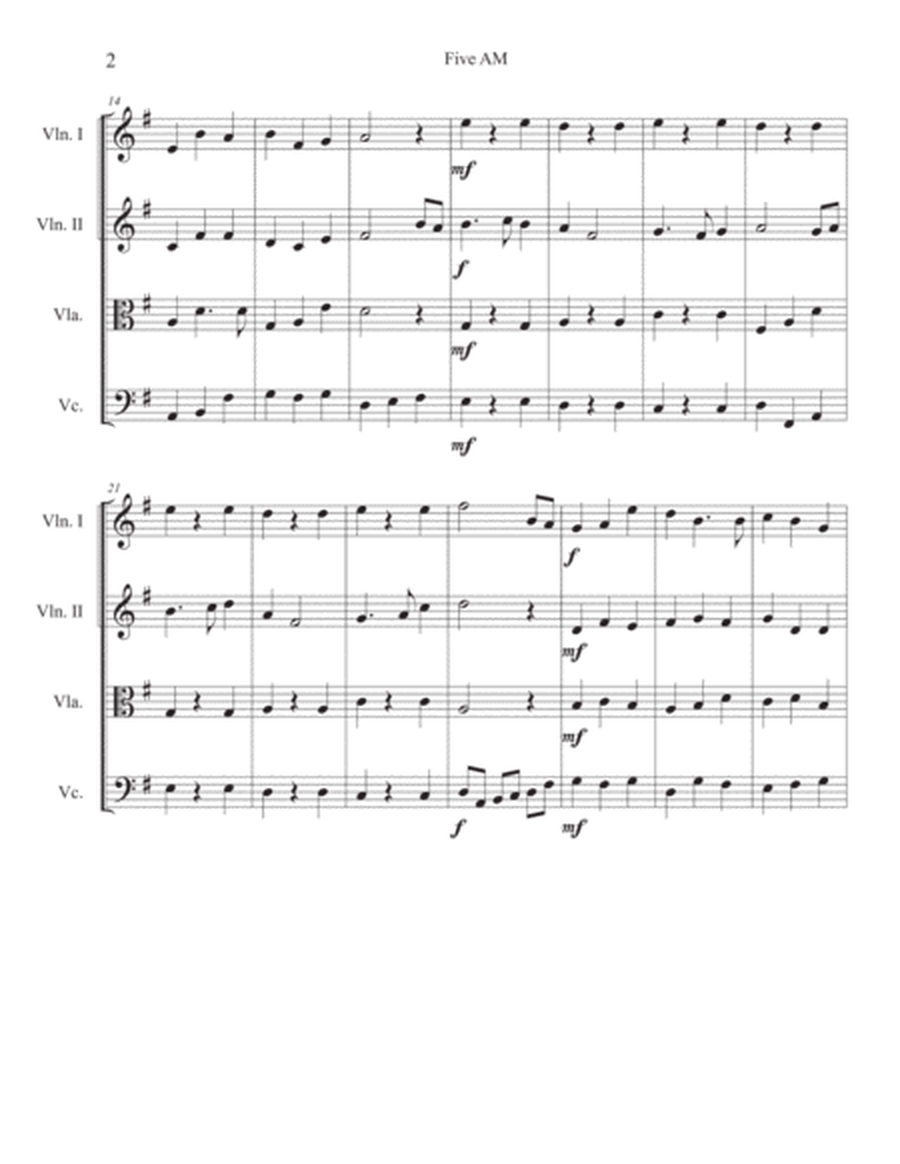 Quartet 1 Five AM - Easy String Quartet image number null
