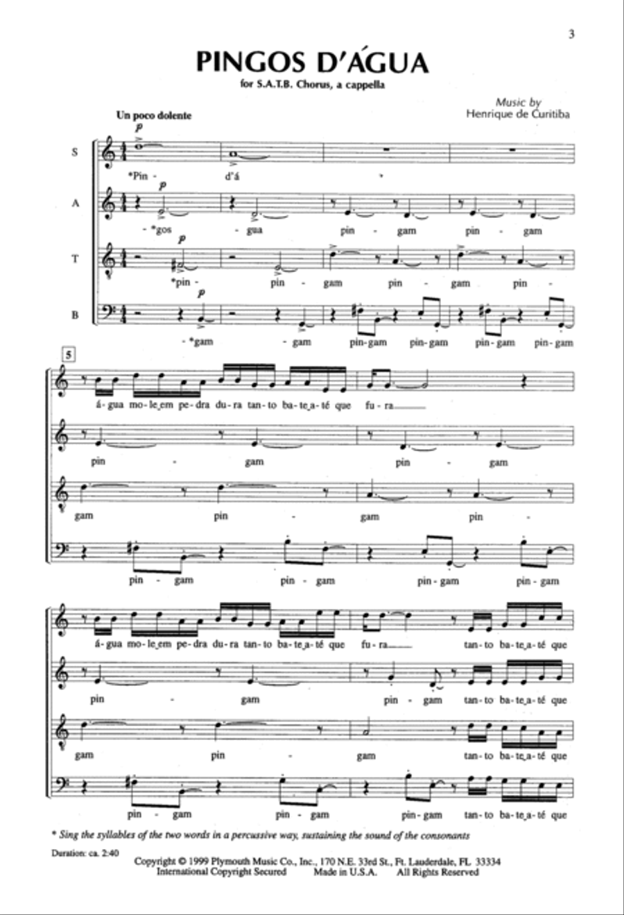 Pingos D'Agua 4-Part scores gallery preview page 2