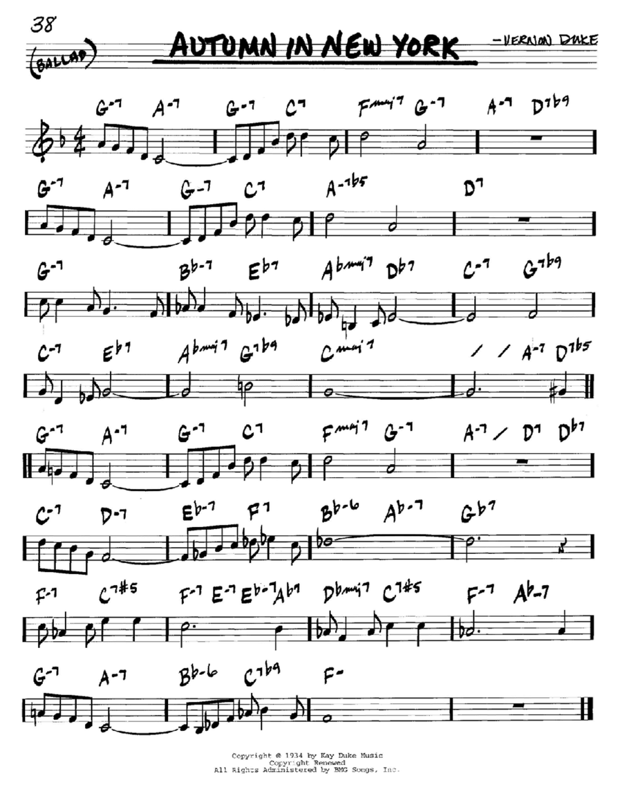Autumn In New York Piano scores gallery preview page 1