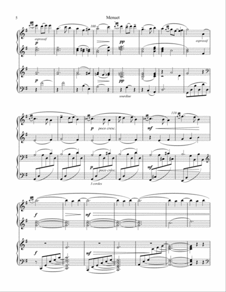 Menuet from Le tombeau de Couperin for 1 piano 4 hands 1 Piano, 4-Hands scores gallery preview page 6
