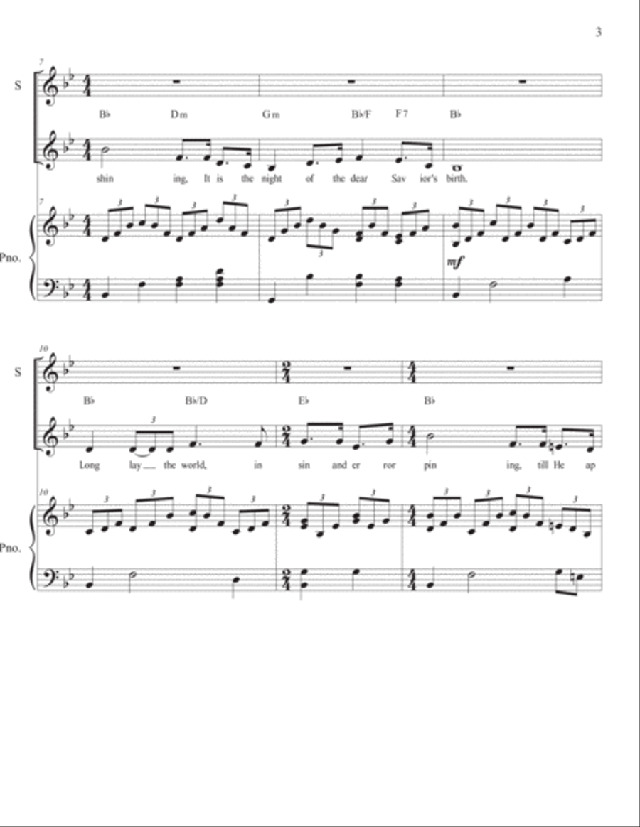 O Holy Night Soprano Tenor Duet O Holy Night Soprano Tenor Duet Piano scores gallery preview page 3
