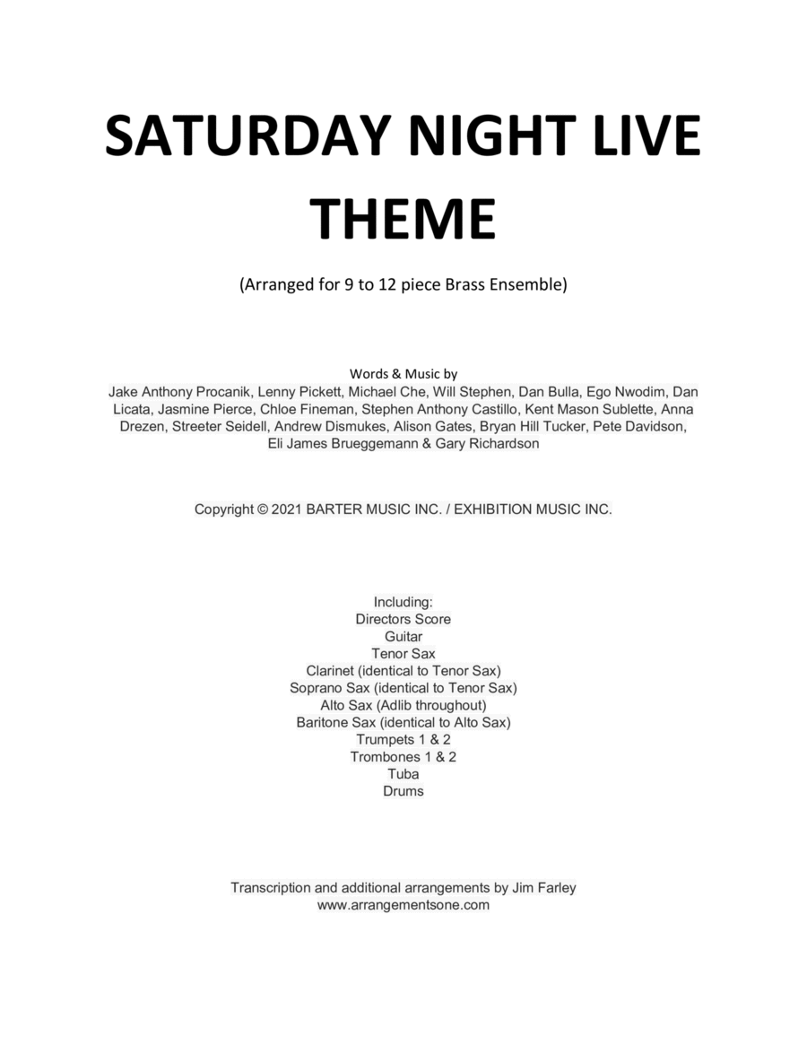 Saturday Night Live Large Ensemble scores gallery preview page 1