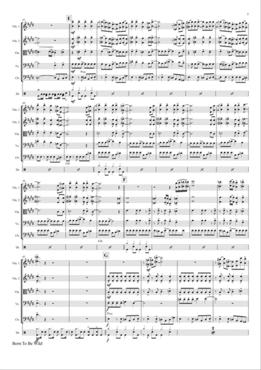 Born To Be Wild String Quintet scores gallery preview page 3