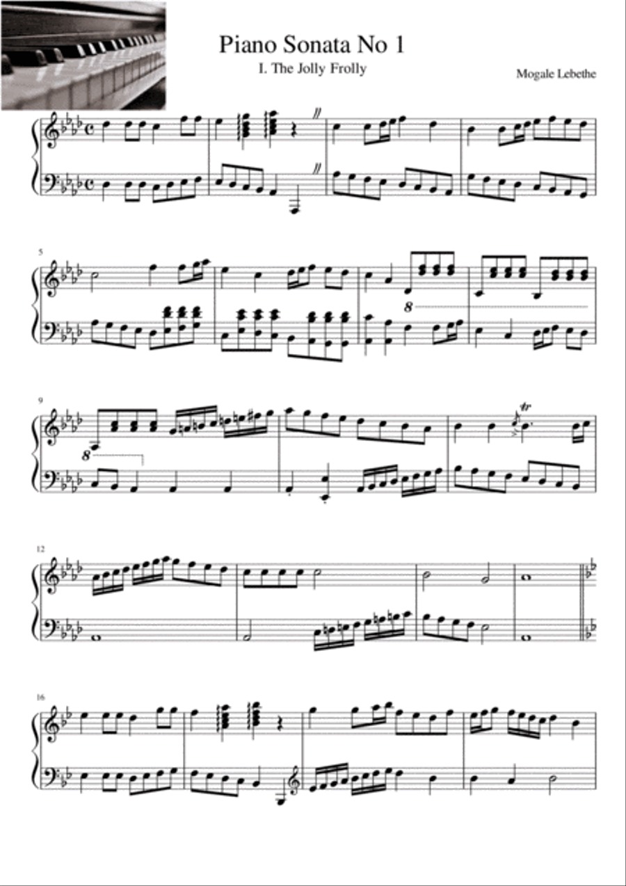 Piano Sonata No 1 Piano Solo scores gallery preview page 1
