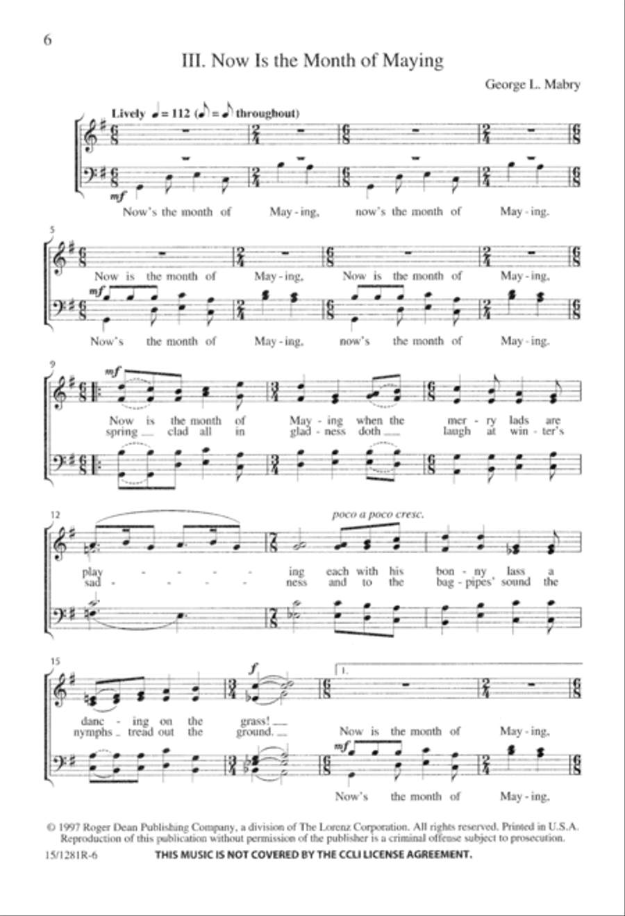 Three Madrigals Three Madrigals 4-Part scores gallery preview page 6