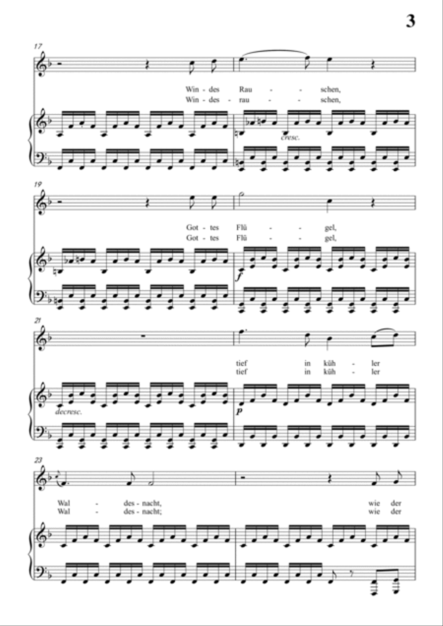 Schubert-Waldes-Nacht in F for Vocal and Piano Voice scores gallery preview page 4
