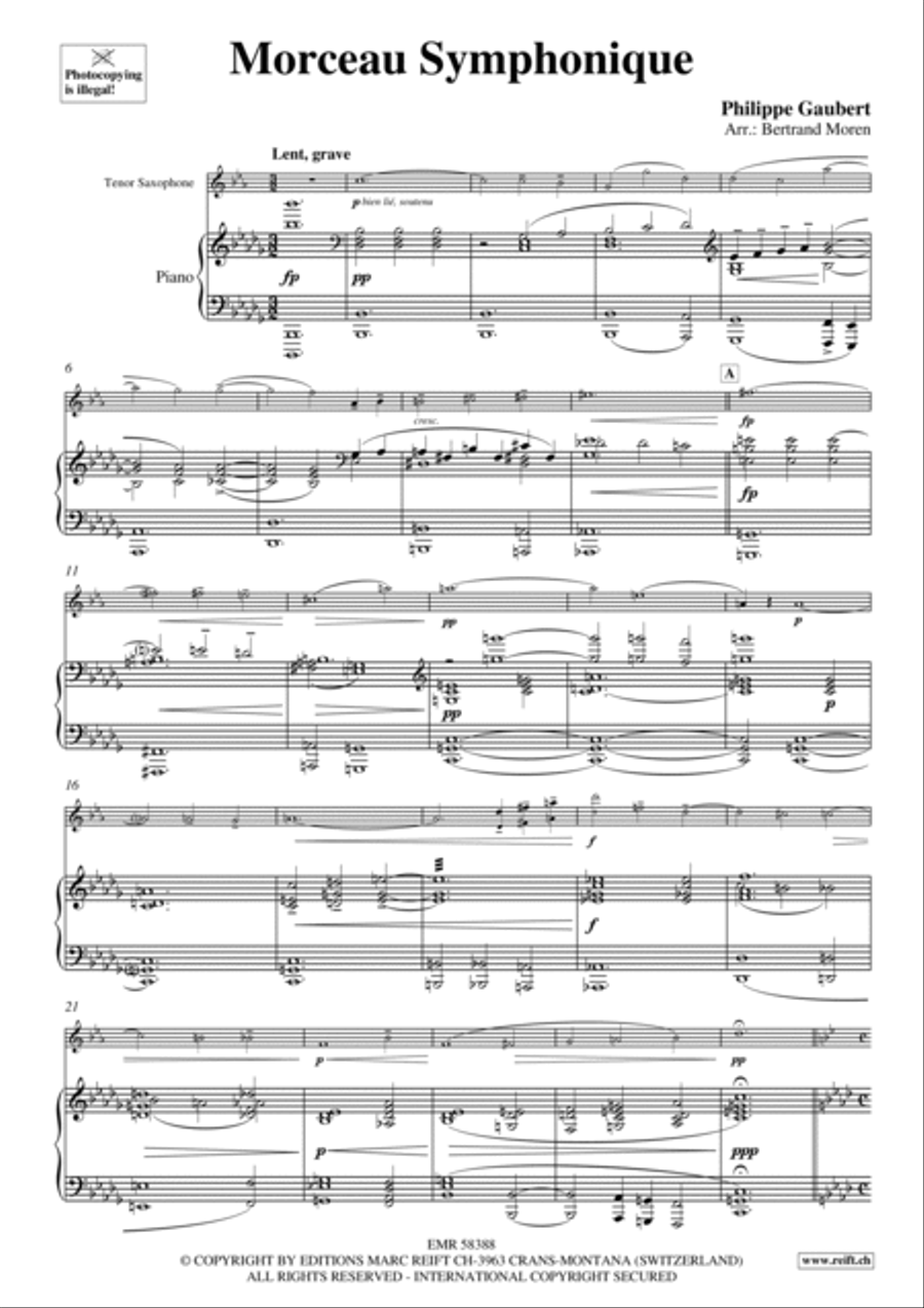 Morceau Symphonique Tenor Saxophone scores gallery preview page 4