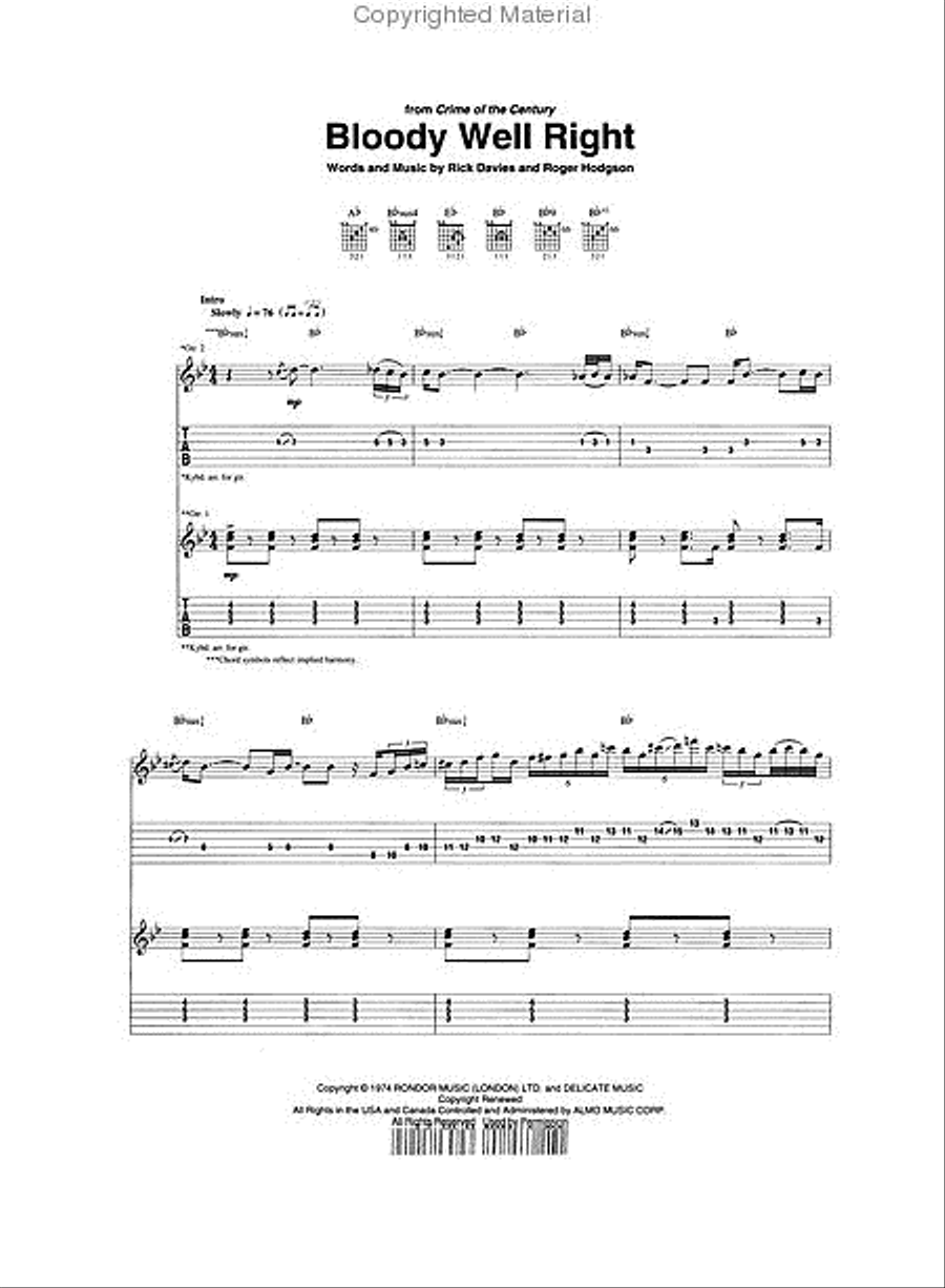 Best of Supertramp Electric Guitar scores gallery preview page 2