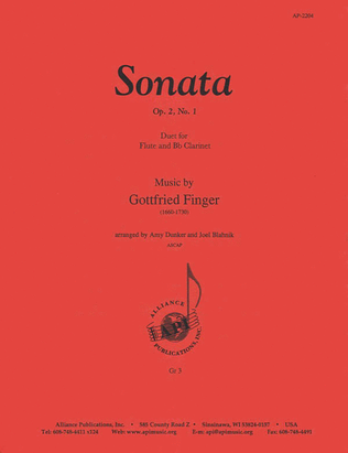 Sonata, Op 2, N 1 - Fl-clnt