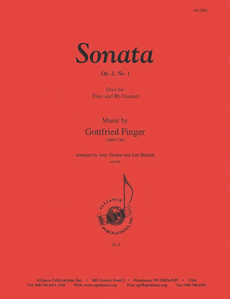 Sonata, Op 2, N 1 - Fl-clnt